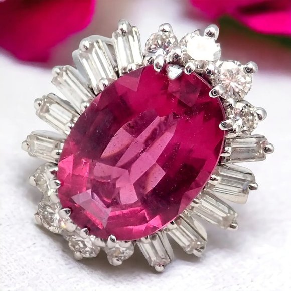 Authentic! H. Stern 18k White Gold Diamond Pink Tourmaline Ring + Earrings Set - Picture 3 of 12
